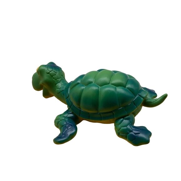 Fun Stuff Inc Green Heavy Plastic Anthropomorphic Face Turtle 8 Inch Toy - Picture 2 of 6
